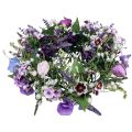 Floristik24 Gėlių vainikas dirbtinis sienų dekoravimas gėlės violetinės baltos Ø30cm H9cm