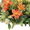 Floristik24 Dirbtinių gėlių vainikas anemonai oranžiniai Ø30cm H9cm