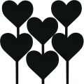 Floristik24 Gėlių kamštukas širdelės dekoratyvinis kamštis medinis širdies kamštukas 9cm 6vnt