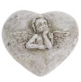 Floristik24 Mini dekoratyvinės širdelės su angelu 4cm pilka 8vnt