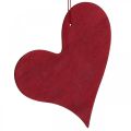 Dekoratyvinės širdelės pakabinimui medinė širdelė raudona/balta 12cm 12vnt