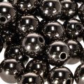Dekoratyviniai karoliukai antracitinis metalas 14mm 35 vnt | Floristik24.lt