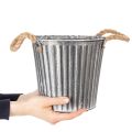 Dekoratyvinis vazonas sodinimui, metalinis vazonas su rankenomis, metalinė dekoracija, shabby chic Ø21,5 cm | Floristik24.lt