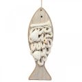 Deco žuvies pakabukas medinis žuvies jūrinės dekoracijos medis 6,5×19,5cm