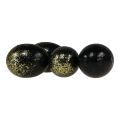 Floristik24 Dekoratyviniai velykiniai kiaušiniai tikras žąsies kiaušinis juodas su aukso blizgučiais H7,5–8,5 cm 10 vnt.