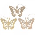 Deco drugeliai Deco kabykla smėlio/rožinė/geltona 12cm 12vnt