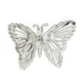 Floristik24 Dekoratyviniai drugeliai metaliniai pakabinami papuošimai sidabriniai 5cm 30vnt