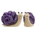 Floristik24 Dekoratyvinės sraigės dekoratyvinės figūrėlės violetinės smėlio spalvos levandos 12cm 2vnt