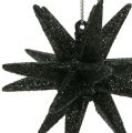 Floristik24 Deco stars juodas žėrutis 7,5cm 8vnt