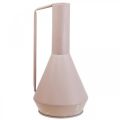 Floristik24 Dekoratyvinė vaza metalinis dekoratyvinis ąsotis šviesiai rožinis 19,5cm H38,5cm