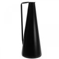 Floristik24 Dekoratyvinė vaza metalinė juoda dekoratyvinis ąsotis kūginis 15x14,5x38cm