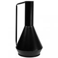 Floristik24 Dekoratyvinė vaza metalinė juoda rankena dekoratyvinis ąsotis 14cm H28,5cm