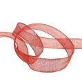 Deko juostelė su lurekso juostelėmis raudona 25mm 20m | Floristik24.lt