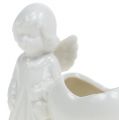 Floristik24 Dekoratyvinė angelo figūra su širdele 9,5 cm balta