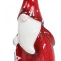 Floristik24 Kalėdų Senelio figūrėlė Nikolajus raudona, balta keramika H13,5cm 2vnt