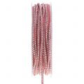 Floristik24 Dekoratyvinis virvelė odinė virvelė rožinė su kniedėmis 3mm 15m