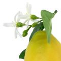 Floristik24 Dekoratyviniai vaisiai, citrinos su lapeliais geltoni 9,5cm 4vnt