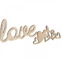 Floristik24 Širdelės &quot;Love&quot; medinė apdaila natūrali su magnetu dekoravimo ženklu 20,5/25cm 6 vnt