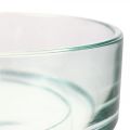 Dekoratyvinis dubuo stiklinis stiklinis dubuo apvalus plokščias skaidrus Ø15cm H5cm