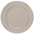 Floristik24 Dekoratyvinė plastikinė lėkštė, pilkai ruda, Ø33 cm