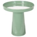 Floristik24 Dekoratyvinė metalinė lėkštė, žalia, apvaliu pagrindu, padėklas gėlių kompozicijoms, 20 cm