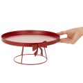 Dekoratyvinis padėklas ant stovo su metaliniu kaspinu, 30 cm, 2 dalių rinkinys | Floristik24.lt