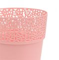 Floristik24 Dekoratyvinis vazonas plastikinis rožinis Ø13cm H13,5cm 1vnt
