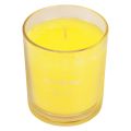 Kvapi žvakė stikliniame vasaros kvape Frangipani Yellow H8cm