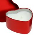 Floristik24 Kvapios žvakės širdies formos rožinė / raudona 7cm x3,5cm 2vnt