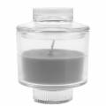 Floristik24 Kvapi žvakė stiklinėje vanilės pilkumo Ø8cm H10,5cm