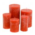 Floristik24 Įvairių dydžių oranžinės spalvos žvakės