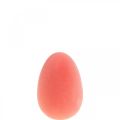 Floristik24 Velykų kiaušinių puošmena kiaušinio oranžinė abrikosų plastiko flokuota 20cm