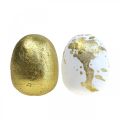 Putų polistirolo kiaušiniai Putų polistirolo velykiniai kiaušiniai balto aukso dekoracija 3cm 32 vnt