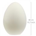 Floristik24 Velykinis kiaušinis didelis kreminis dekoratyvinis kiaušinis flokuotas vitrinos dekoravimas 40cm