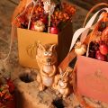 Sėdinčios voverės figūrėlė rudens dekoracijai, 10 cm | Floristik24.lt