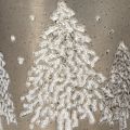 Dekoratyvinis kibiras su eglėmis ir medine rankena, 13 cm | Floristik24.lt