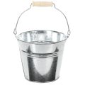 Floristik24 Kibirai Ø14cm A12cm 6 vnt. Cinko spalvos, blizgūs