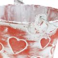 Floristik24 Dekoratyvinis kaušo širdies dekoras, metalinis indas, Valentino diena, rankenos kaušas Ø12cm