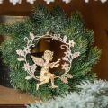 Floristik24 Angelų vainikas, Kalėdų puošmena, angeliukas pakabinti, metalinis pakabukas Golden H14cm P15,5