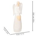 Angelo figūrėlė su širdelės formos dekoracija, kreminės baltos spalvos, 23 cm | Floristik24.lt