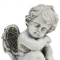Floristik24 Memorialinė figūrėlė miegantis angelas pilkas 16cm 2vnt