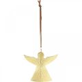 Floristik24 Dekoratyvinis angelas, metalinis pakabukas, kalėdinė puošmena auksinė 9 × 10cm 3vnt