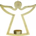 Floristik24 Dekoratyvinis angelas, arbatinės žvakidės laikiklis pakabinti, metalinė apdaila auksinė H20cm