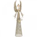 Floristik24 Dekoratyvinė angelo figūrėlė su girlianda Kalėdinis metalas 13 × 8,5cm H40cm