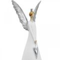Floristik24 Dekoratyvinė angelo figūrėlė balta su širdele kalėdinė dekoracija H31,5cm 2 rinkinys