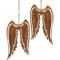 Angel wings metal deco kabykla patina dekoracija 19,5cm 3vnt