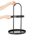 Metalinis dviejų aukštų apvalus dekoratyvinis padėklas 58 cm | Floristik24.lt