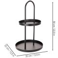 Metalinis dviejų aukštų apvalus dekoratyvinis padėklas 58 cm | Floristik24.lt