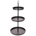 Floristik24 Trijų pakopų metalinis apvalus serviravimo stovas, skirtas daugiapakopiam stalo papuošimui, 61 cm