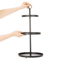 Trijų pakopų metalinis apvalus serviravimo stovas, skirtas daugiapakopiam stalo papuošimui, 61 cm | Floristik24.lt